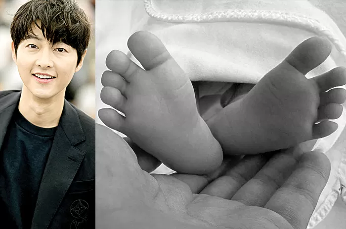 KADO INDAH: Song Joong-ki mengunggah foto telapak kaki bayinya. (Instagram Song Joong-Ki)
