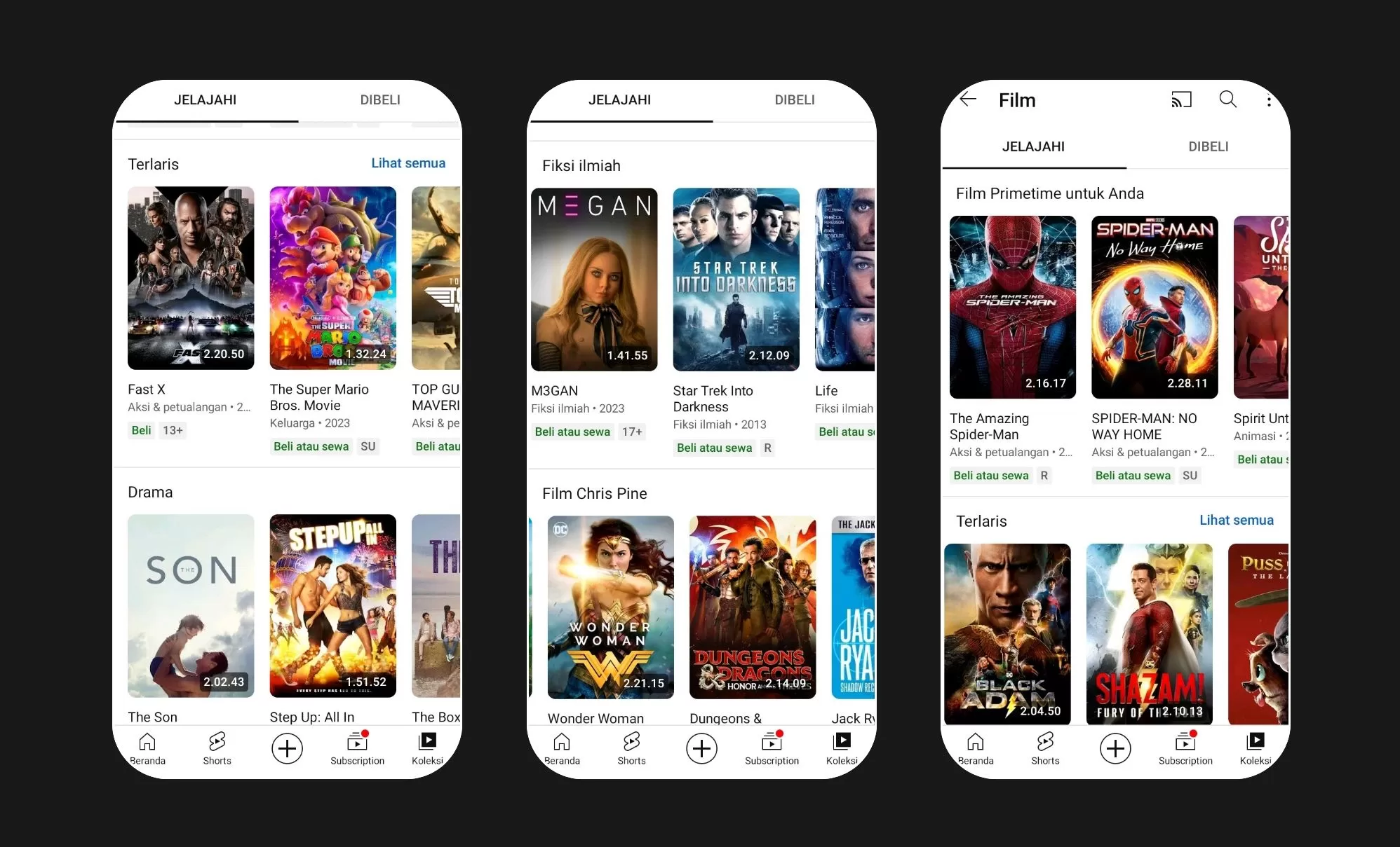 Film-film box office yang bisa ditonton secara legal lewat YouTube. (Dok. Pribadi Ardha Ihsan Asy