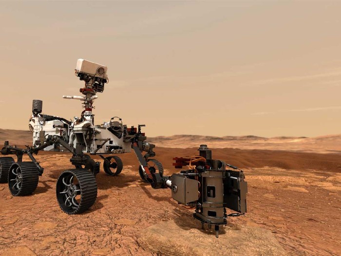Ilustrasi: Perseverance Rover, robot khusus yang bertugas di Mars telah menemukan bukti adanya senyawa organik di Kawah Jezero di Mars. (NASA)