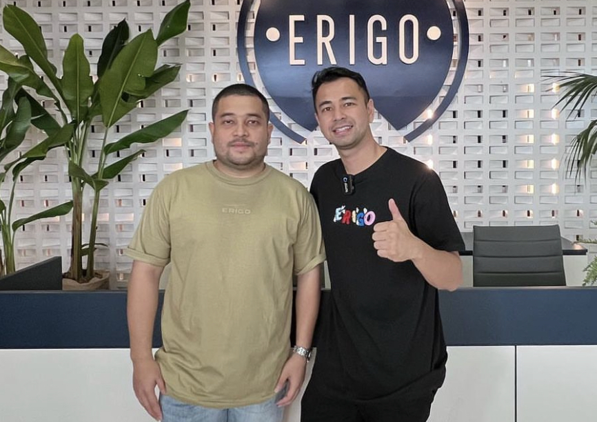 Raffi Ahmad dan pemilik Brand Fesyen Erigo, Muhammad Sadad.