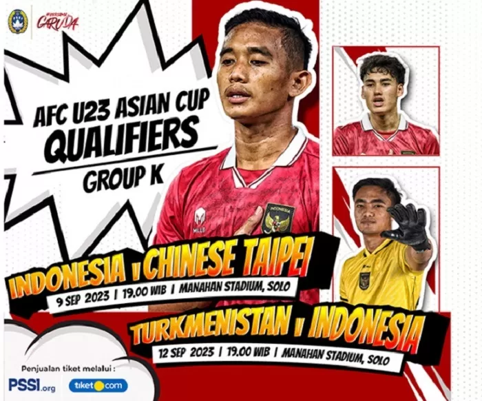 Timnas U-23 Indonesia akan melawan Chinise Taipei pada 9 September 2023 dan Turkmenistan pada 12 September 2023. (Instagram)