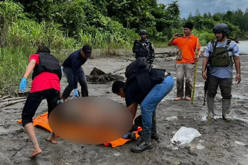 Anggota TNI/Polri mengevakuasi lima jenazah diduga anggota KKB yang tewas dalam saat kontak tembak, Kamis (14/9). ANTARA/HO-Humas Polda Papua