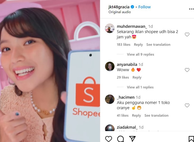 (Sumber: instagram.com/jkt48gracia)