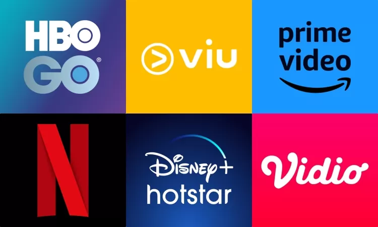 Harga terbaru langganan platform streaming OTT di Indonesia. (Kolase Website resmi Netflix, Vidio, Viu, HBO GO, Prime Video, Disney+)