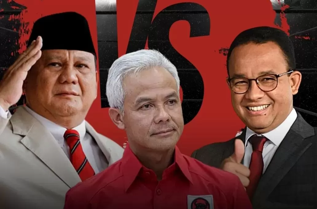 Kolase foto capres 2024 Prabowo Subianto, Ganjar Pranowo dan Anies Baswedan. (POJOK SATU)