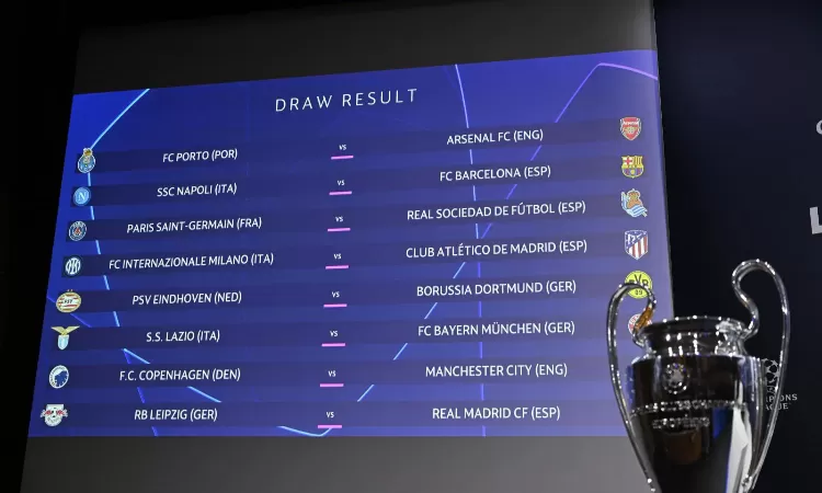 Drawing babak 16 besar Liga Champions 2023-2024 selesai digelar pada Senin, 18 Desember 2023 di Nyon, Swiss.