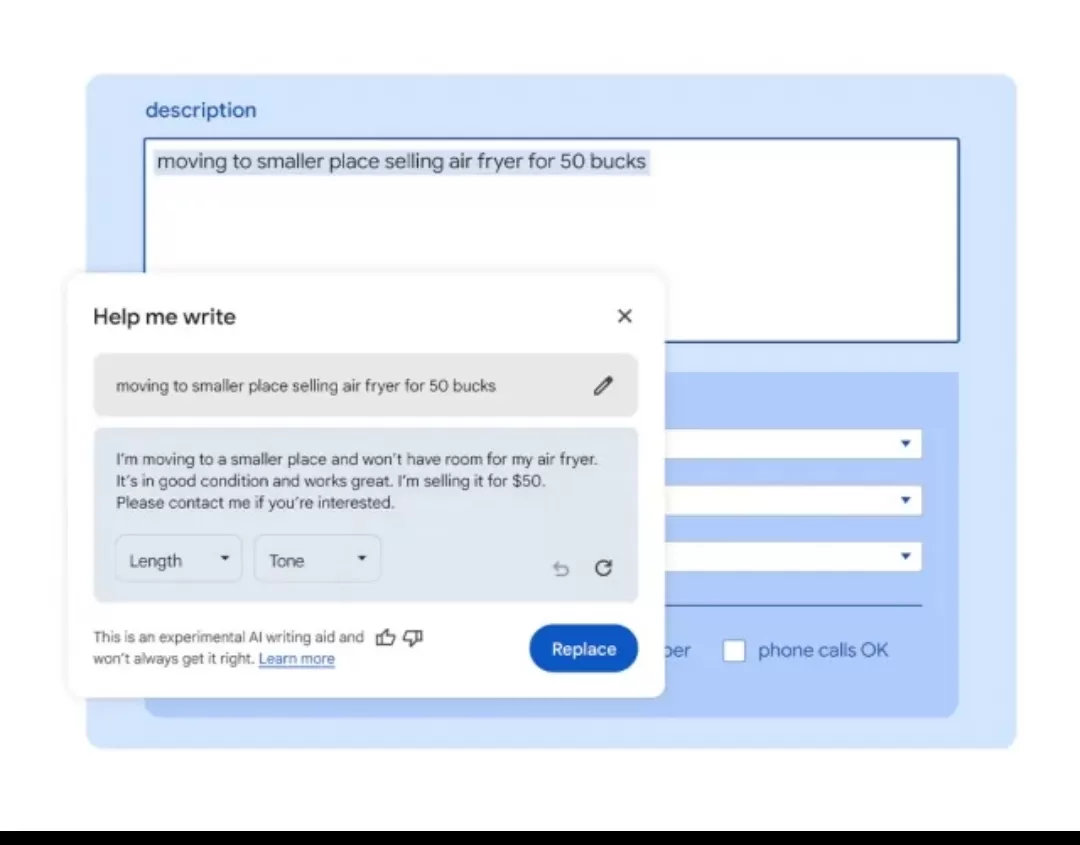 Fitur bernama Help Me Write di Google Chrome (Google)