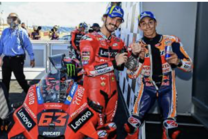 Pecco Bagnaia dan Marc Marquez