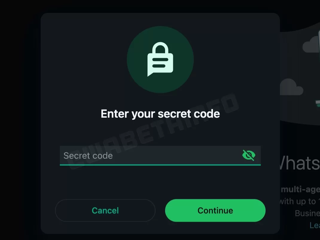 WhatsApp Web akan menerima fitur perlindungan chat baru dengan kode rahasia. (WABetaInfo)