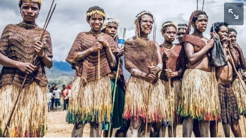 Ilustrasi Suku Dani di Papua&nbsp;