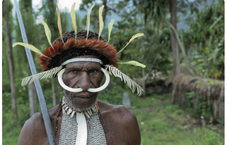 Ilustrasi: laki-laki suku Sambia di Papua Nugini.