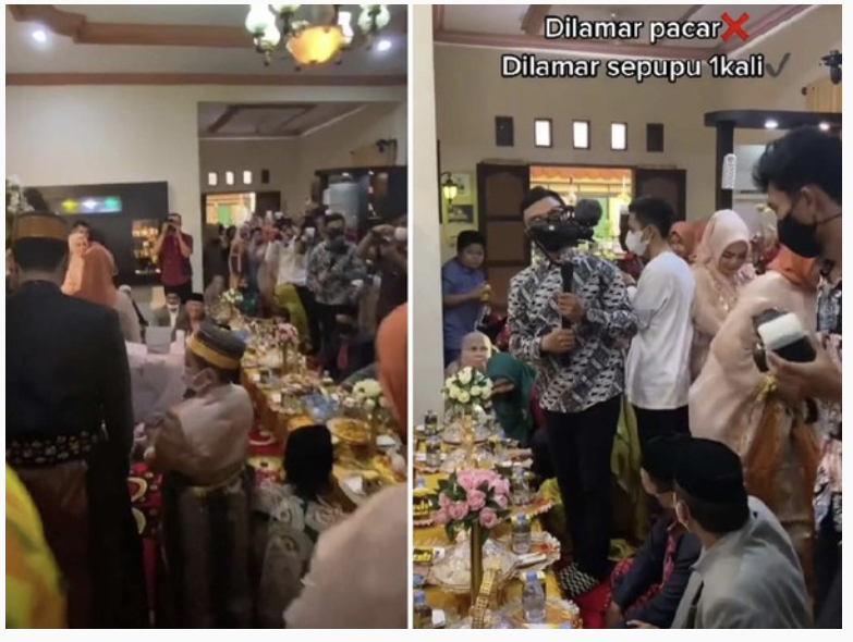 Acara lamaran viral di TikTok. Foto: Dok. TikTok @andirizkywulandarii.