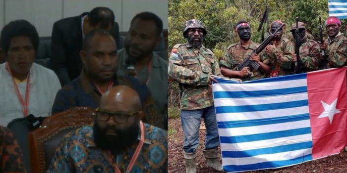 Anggota Badan Pengawas Pemilu (Bawaslu) Kabupaten Intan Jaya, Papua Tengah (Kiri). Kelompok Kriminal Bersenjata atau Organisasi Papua Merdeka (Kanan).