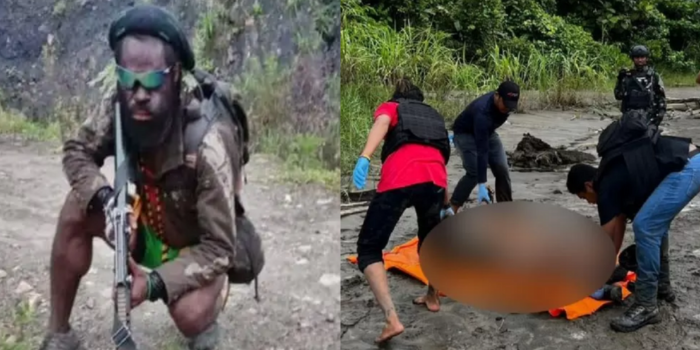 Penyerangan yang diduga dilakukan oleh KKB kelompok Undius Kogoya (Kiri). Boki Ugipa ditembak mati oleh KKB, dan ditemukan tanpa busana dengan luka tembak di bagian dada (Kanan).