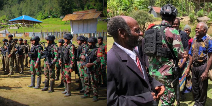 Pasukan Operasi Khusus TNI-Polri (Kiri). Situasi keamanan di Distrik Homeyo, kembali berangsur pulih (Kanan).