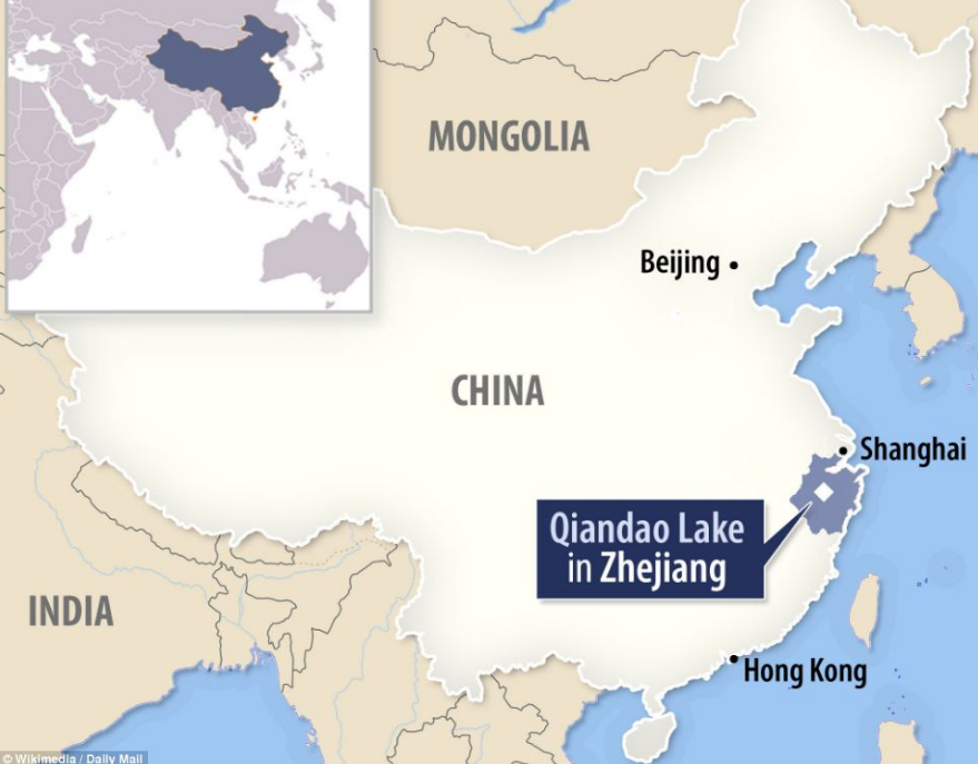 Lokasi dari danau Qiandao.