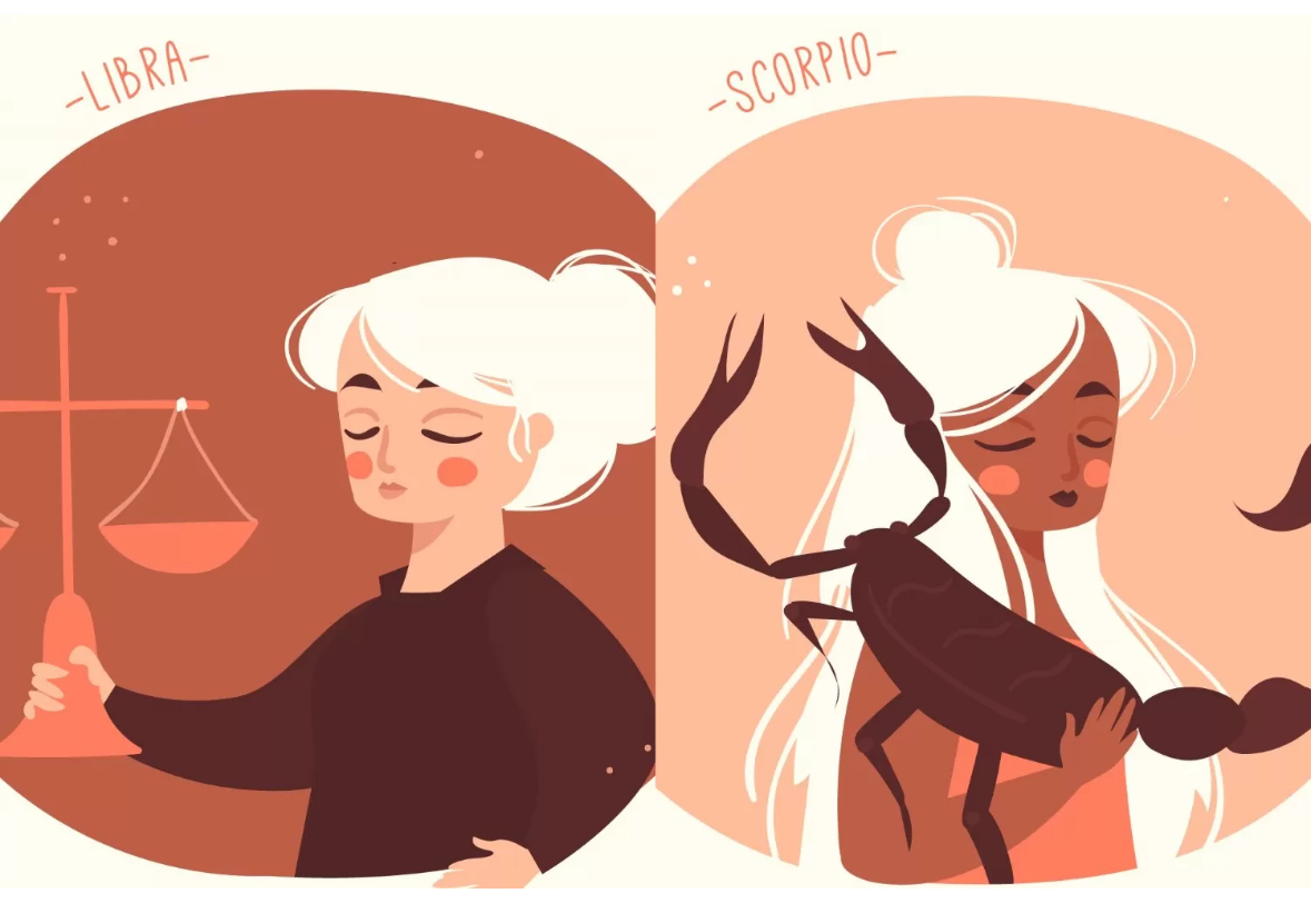 ilustrasi zodiak Libra dan Scorpio. Sumber foto: Freepik