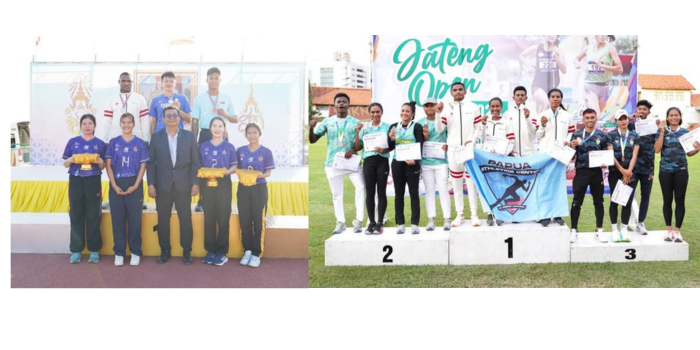 Prestasi PAC: Thailand Open Track and Field Championship 2024 (kiri), Jateng Open 2024 (kanan)