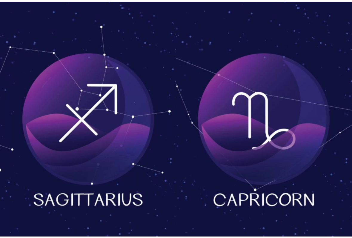 Ilustrasi zodiak Sagitarius dan Capricorn. (Pinkvilla.com )