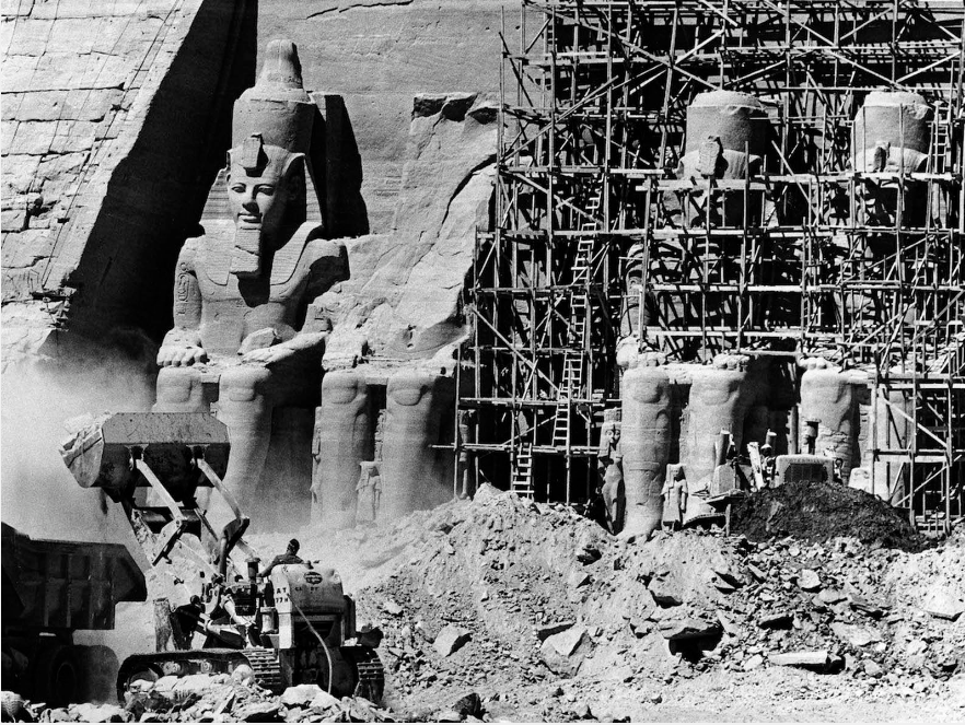Proses pemindahan Kuil Abu Simbel.