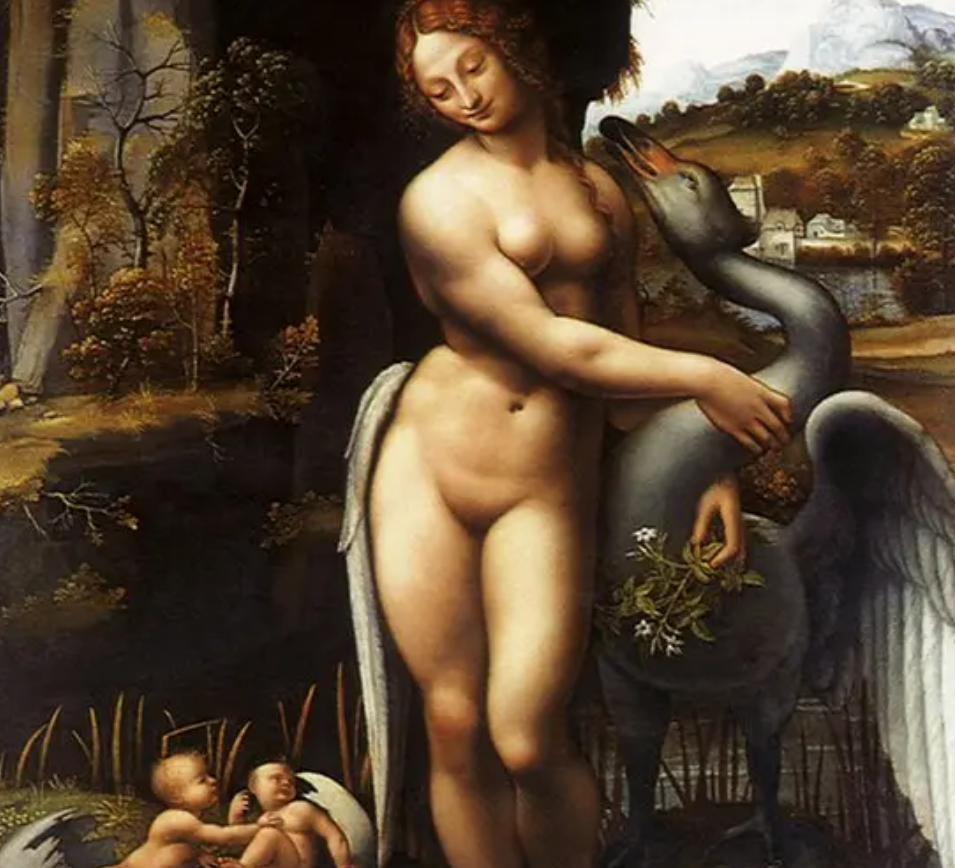 Lukisan karya Leonardo da Vinci tentang Leda dan Angsa.