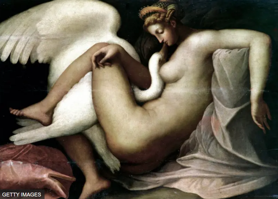 Lukisan Michelangelo tentang Leda dan Angsa.