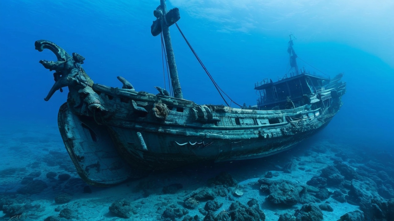Ilustrasi penemuan kapal kyrenia di siprus