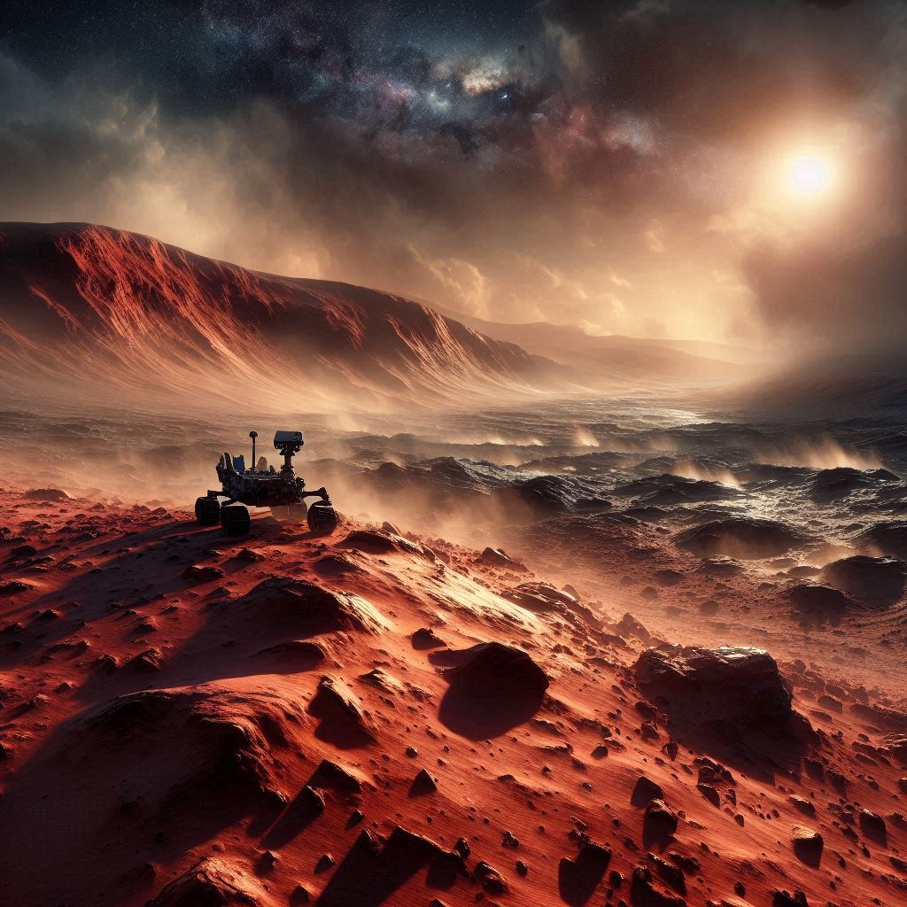 Ilustrasi Planet Mars (AI Generator)