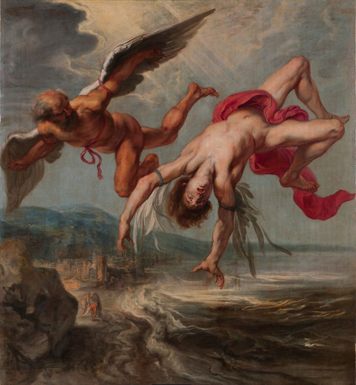 Foto Kejatuhan Icarus (1635-7) oleh Jacob Peter Gowy (c 1615-1661).