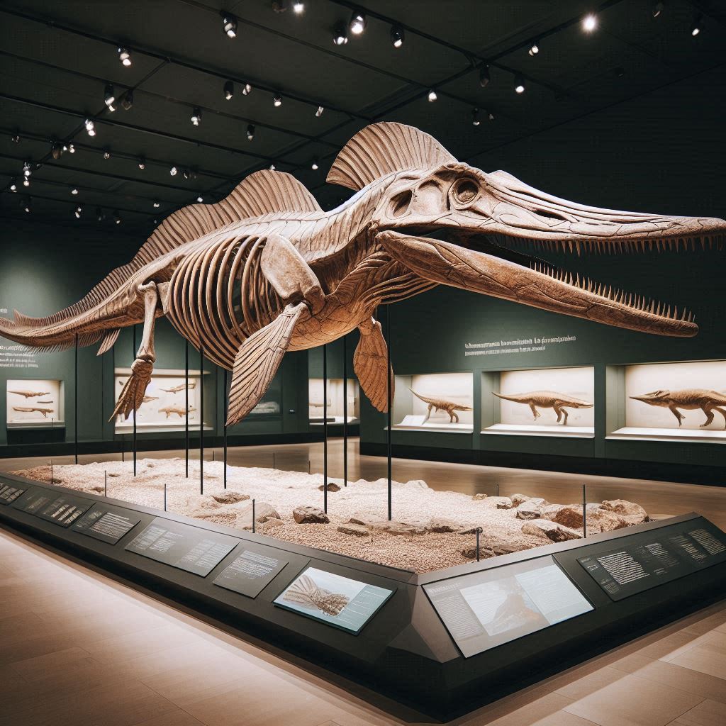 Ilustrasi Fosil Ichthyosaurus (AI Generator)