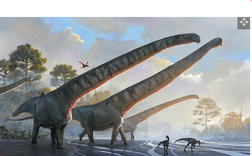 Ilustrasi sauropoda Mamenchisaurus sinocanadorum, yang memiliki leher sepanjang 49,5 kaki (15,1 meter), sekitar 10 kaki lebih panjang dari bus sekolah biasa.