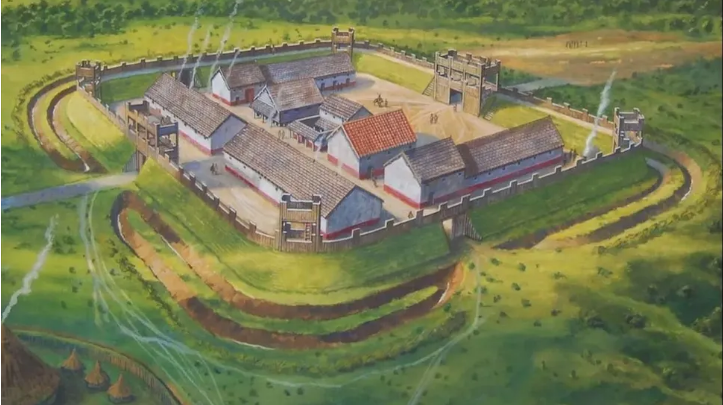 Kesan seorang seniman tentang seperti apa benteng di Wales.