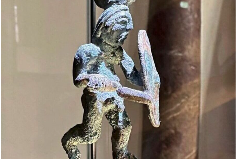 The 7.5-centimeter Celtic warrior figurine after its restoration