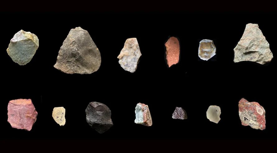 These stone tools were made from a variety of materials that could not be found locally. (Image credit: E.M Finestone, J.S. Oliver, Homa Peninsula Paleoanthropology Project)