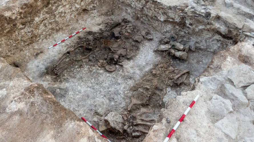 This burial of a warrior and his horse was found in Bulgaria. (Image credit: Deyan Dichev)