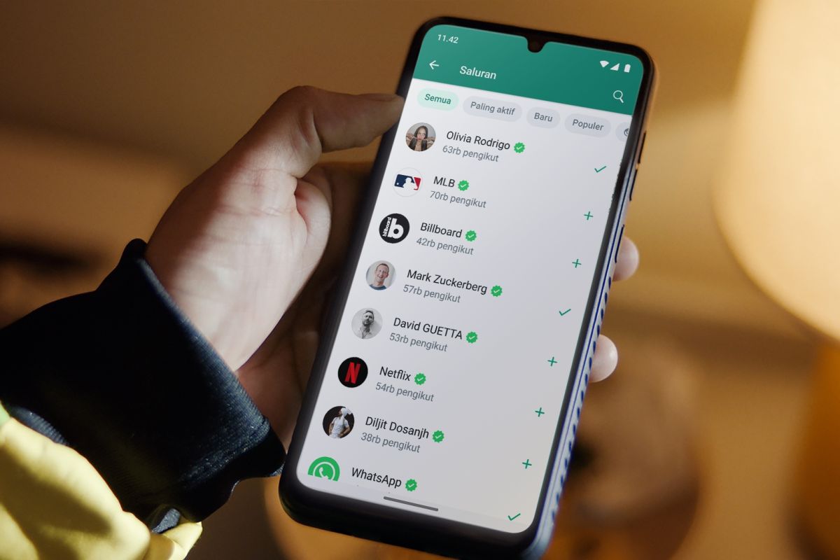 Tampilan aplikasi Whatsapp