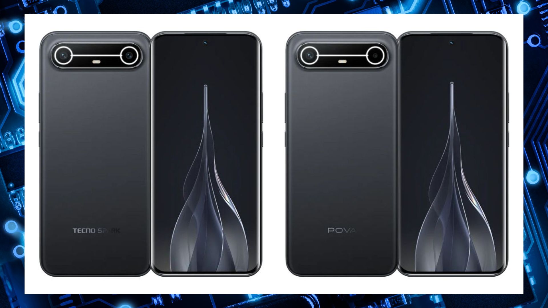 Tecno Spark Slim dan Pova Slim dalam warna Cool Black (credit: www.tecno-mobile.com)