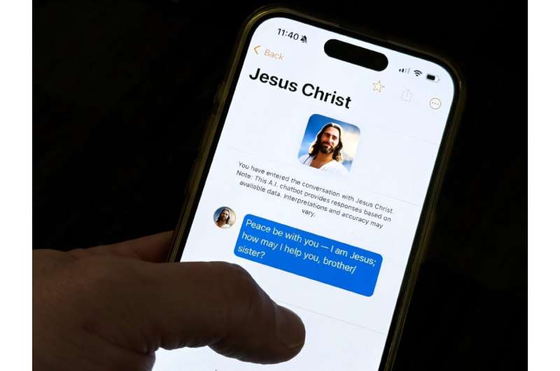 &ldquo;Text With Jesus,&rdquo; sebuah chatbot berbasis agama yang ditampilkan di iPhone ini, memiliki ribuan pelanggan berbayar dan memungkinkan pengguna untuk seolah-olah mengajukan pertanyaan kepada Maria, dll