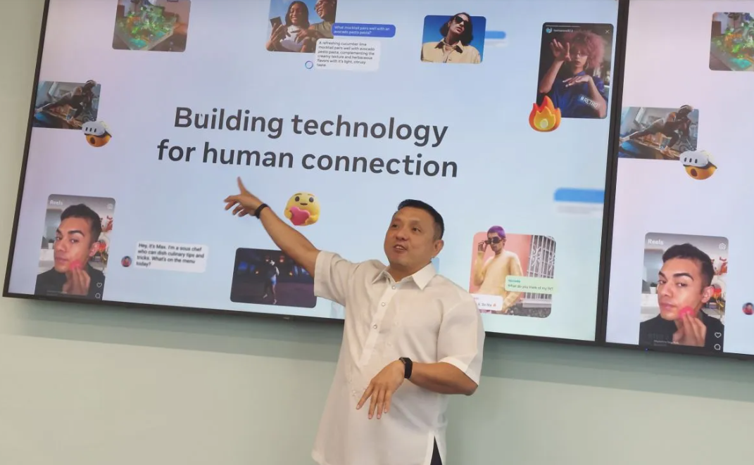 Country Director Meta untuk Indonesia, Pieter Lydian dalam paparan perkembangan teknologi Meta AI yang digelar di Jakarta