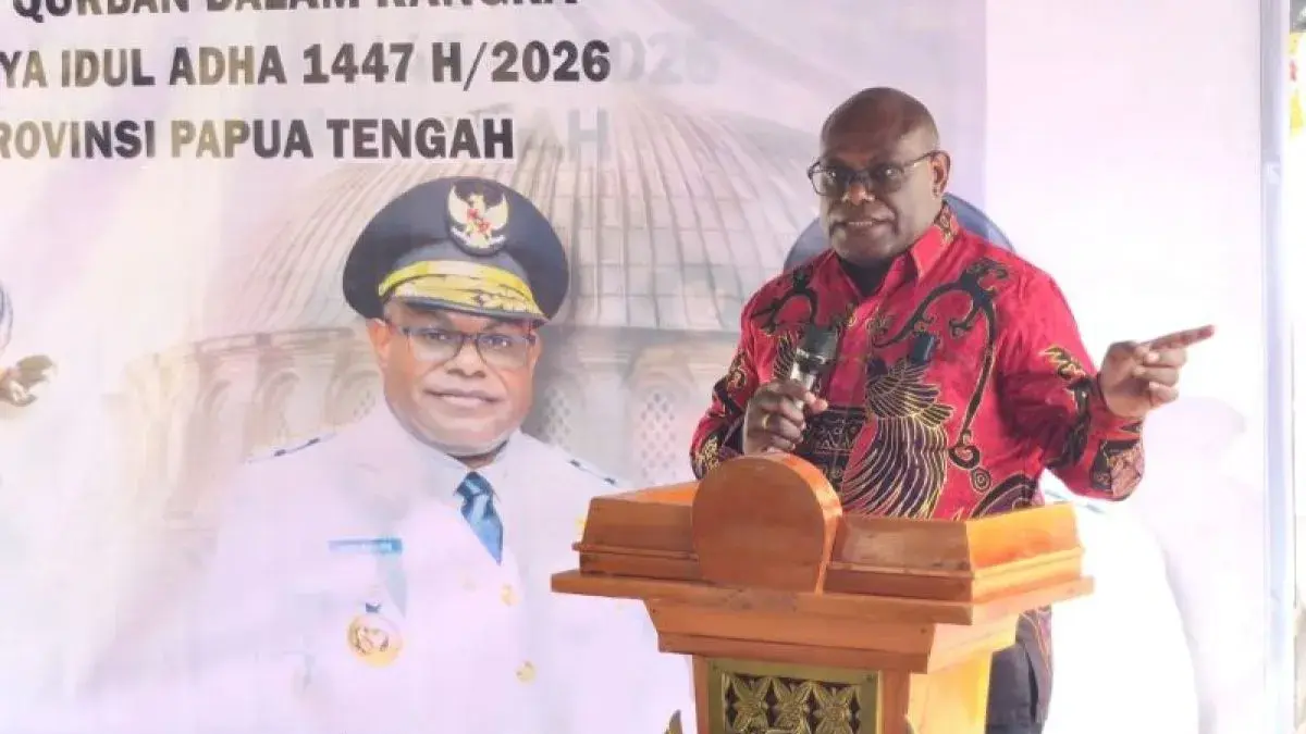 Gubernur Papua Tengah Meki Nawipa. (Antara/Ali Nur Ichsan)