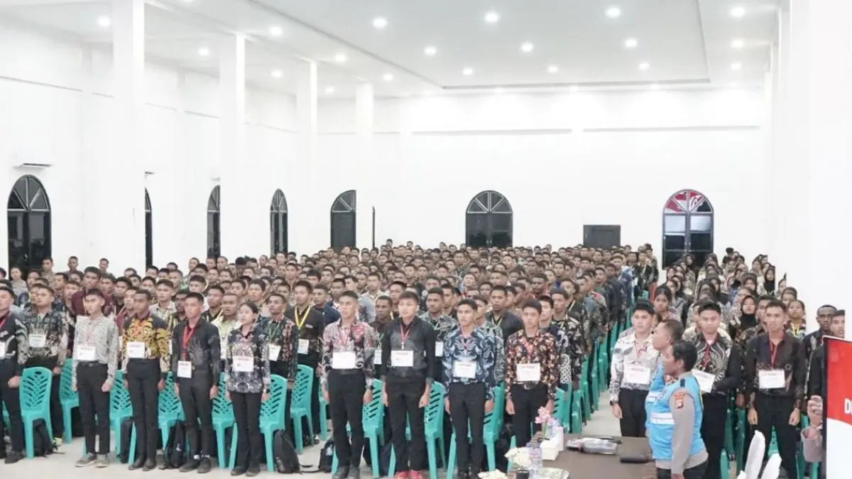 Calon Bintara dan Tamtama mengikuti seleksi penerimaan anggota Polri Tahun Anggaran 2026 wilayah Polda Papua Tengah, Senin (8/6/2026). (Antara)