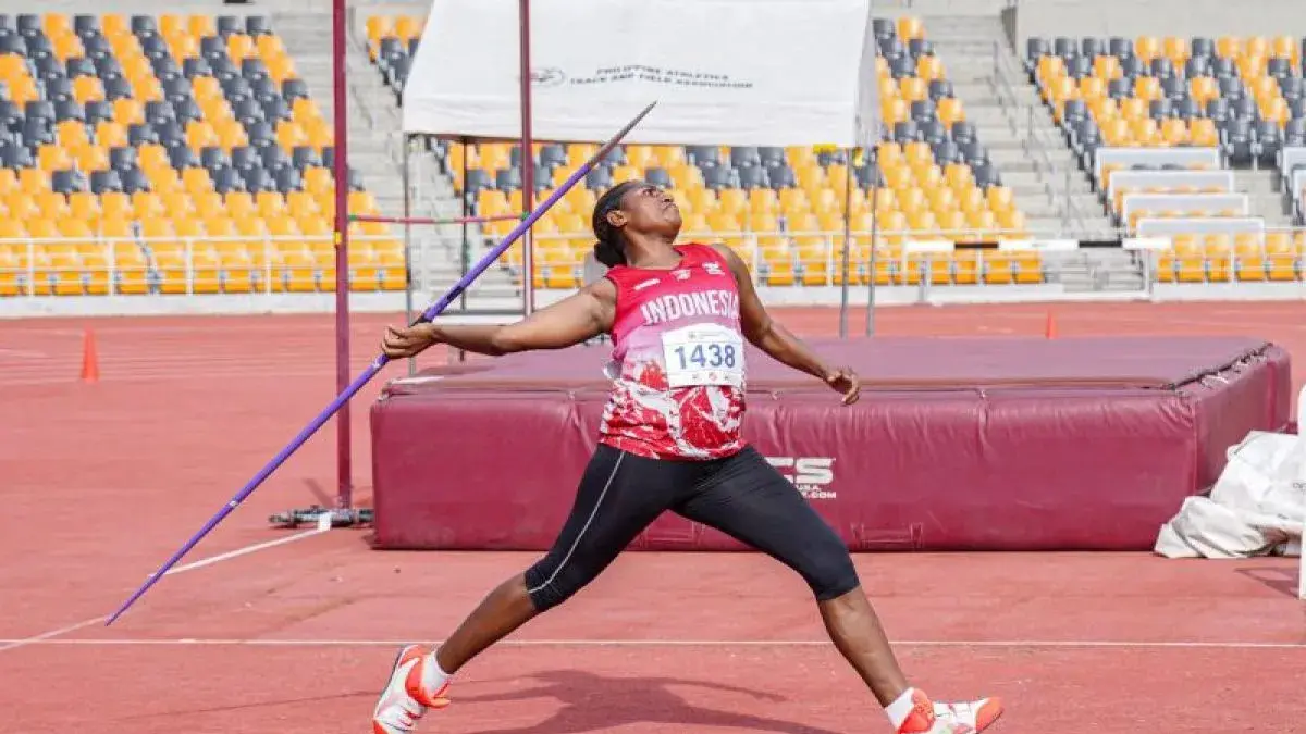 Kresensia Mobok Ndiken saat melempar lembing dalam ajang The ICTSI Philippine Athletics Championship 2026 di New Clark City Athletic Stadium, Capas, Tarlac, Filipina, Minggu (16/6/2026). Ia mencatatkan lemparan sejauh 44,72 meter untuk meraih medali perak. (Antara/HO-PAC)