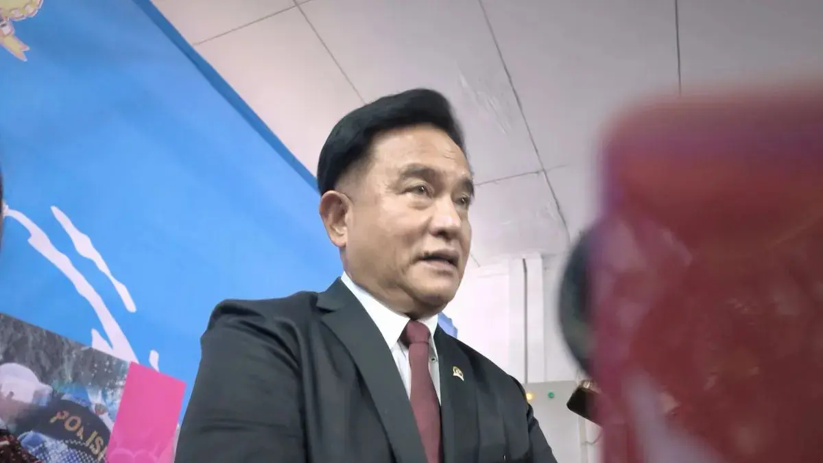 Menteri Koordinator Bidang Hukum, Hak Asasi Manusia, Imigrasi, dan Pemasyarakatan Yusril Ihza Mahendra ditemui di Jakarta, Senin (6/7/2026). (ANTARA/Devi Nindy)