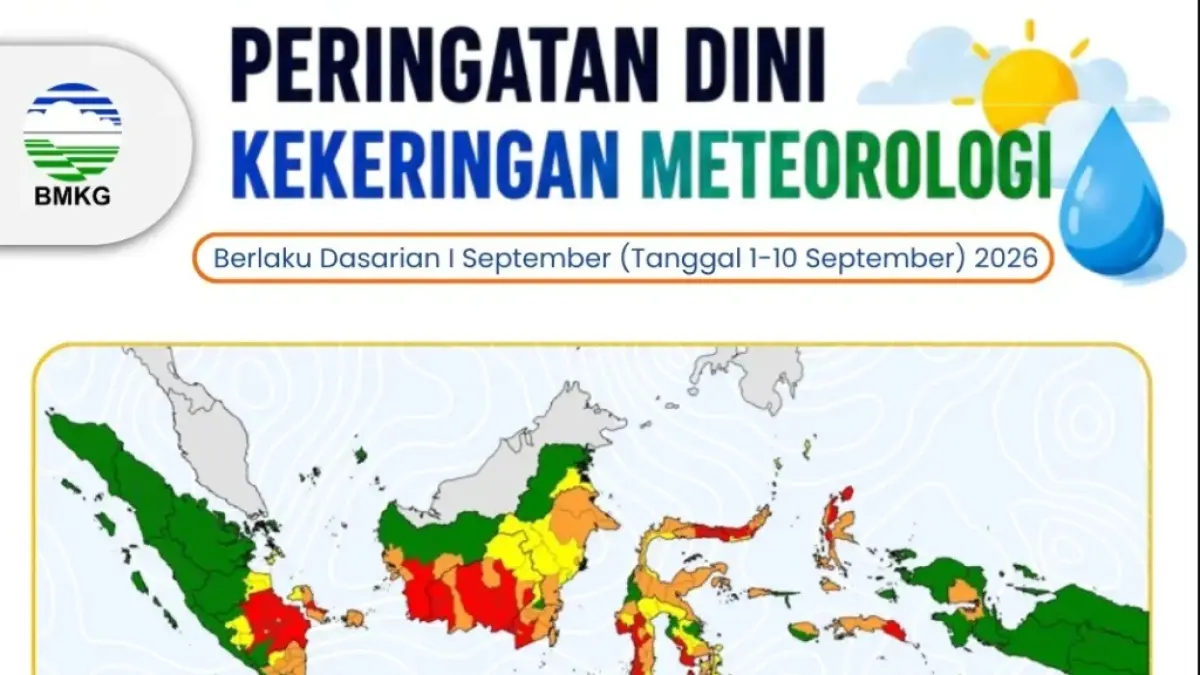 Peta peringatan dini kekeringan meteorologi. (BMKG)