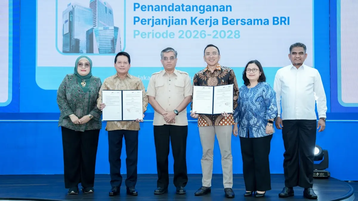 Penandatanganan Perjanjian Kerja Bersama (PKB) periode 2026–2028 PT Bank Rakyat Indonesia (Persero) Tbk atau BRI bersama Serikat Pekerja BRI. 
