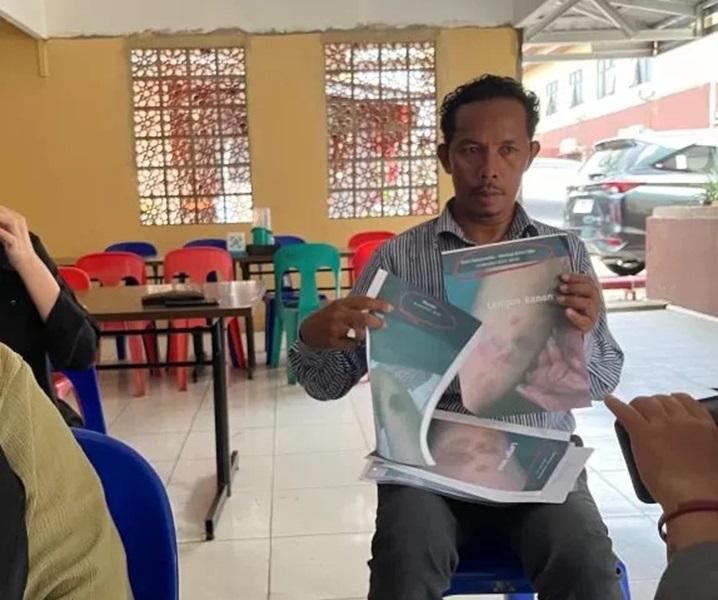 DIDAMPINGI: Tim hukum TRC PPA Kaltim mendampingi korban yang mengadukan oknum polisi anggota Polresta Samarinda.