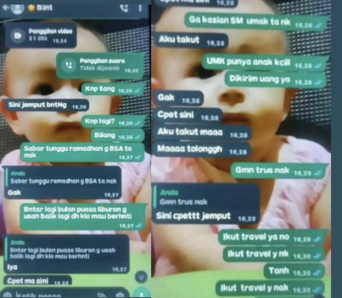 Pesan chat WA terakhir Bintang (Almarhum) kepada ibunya