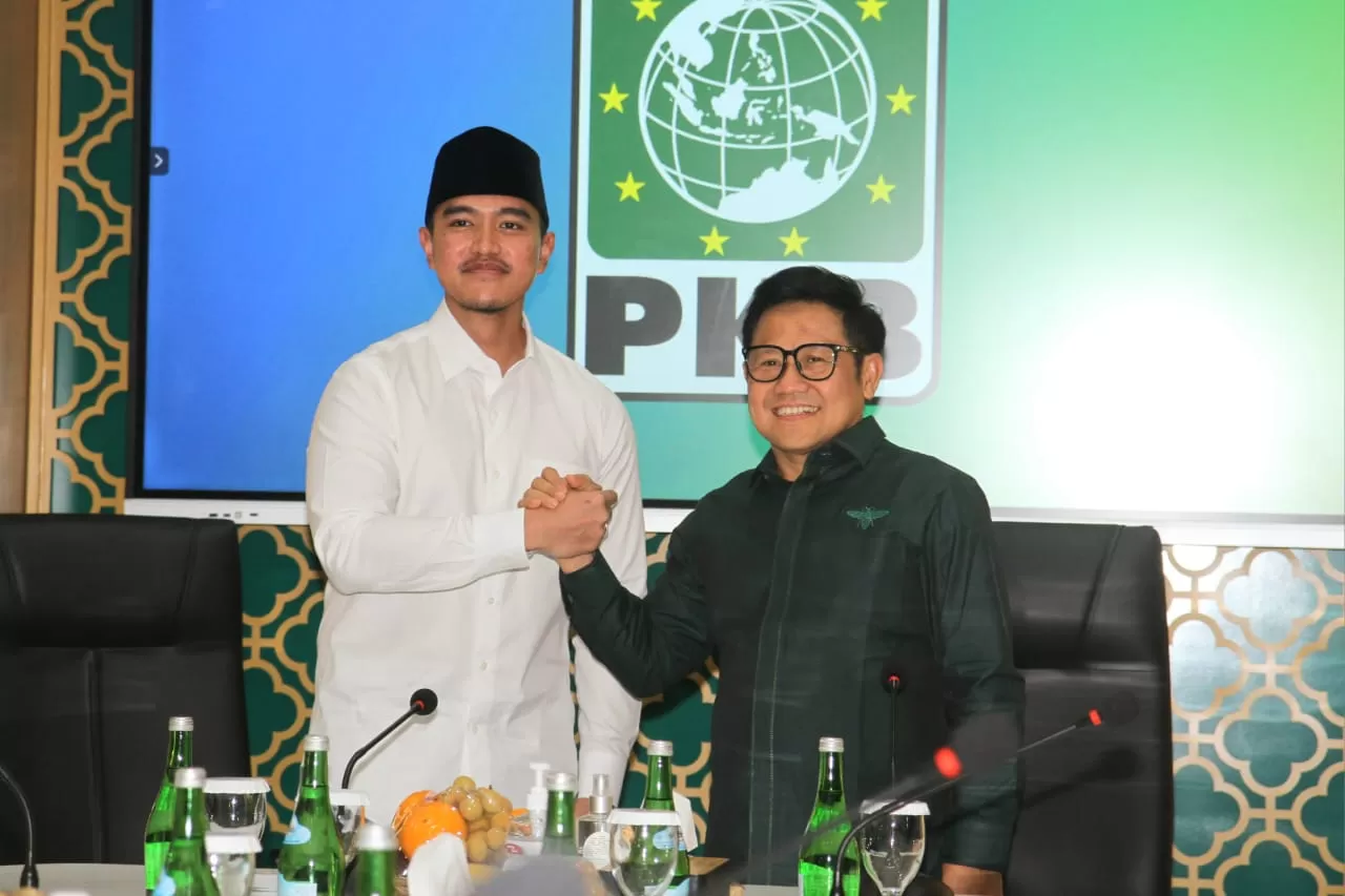 SILATURAHMI: Ketua Umum Partai Solidaritas Indonesia (PSI), Kaesang Pangarep melakukan kunjungan silaturahim ke Ketua Umum DPP Partai Kebangkitan Bangsa (PKB), Muhaimin Iskandar.