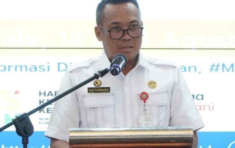 DIBUKA: Asisten II Setkab Tana Tidung Uus Rusmanda memwakili Bupati Tana Tidung Ibrahim Ali membuka bimtek pengelolaan arsip desa dan arsip ekstrenal (BUMD).