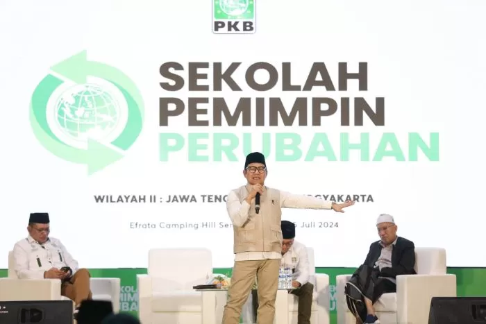 KEPENTINGAN BANGSA: Ketua Umum Partai Kebangkitan Bangsa (PKB) Muhaimin Iskandar membuka Sespim Perubahan Wilayah II diikuti seluruh Caleg PKB terpilih di Pemilu 2024 se-Jateng dan Jogjakarta. (PKB)